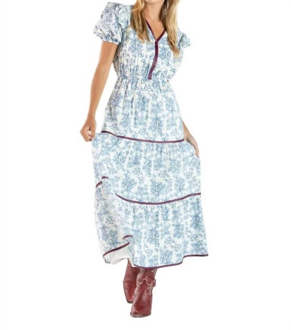 NEW SIMPLY SOUTHERN v-neck floral dress in blue